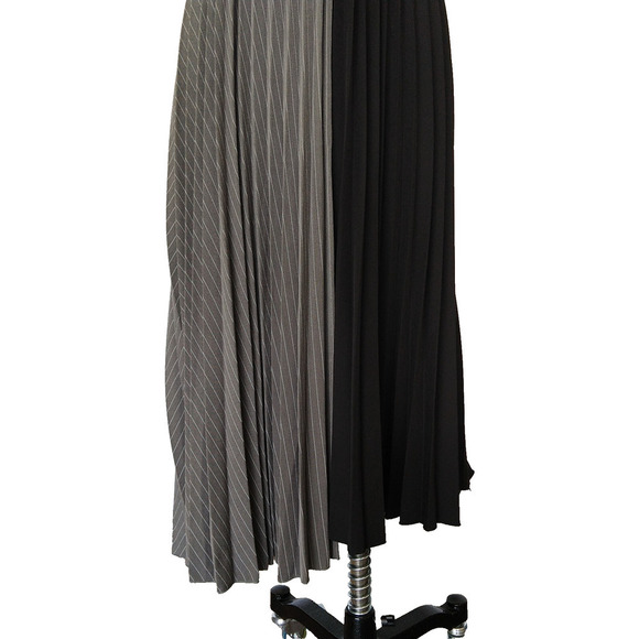 Vintage Archives Y2K Pleated Midi Skirt Size S Pin Stripe Minimalist Avant Garde - Picture 4 of 8